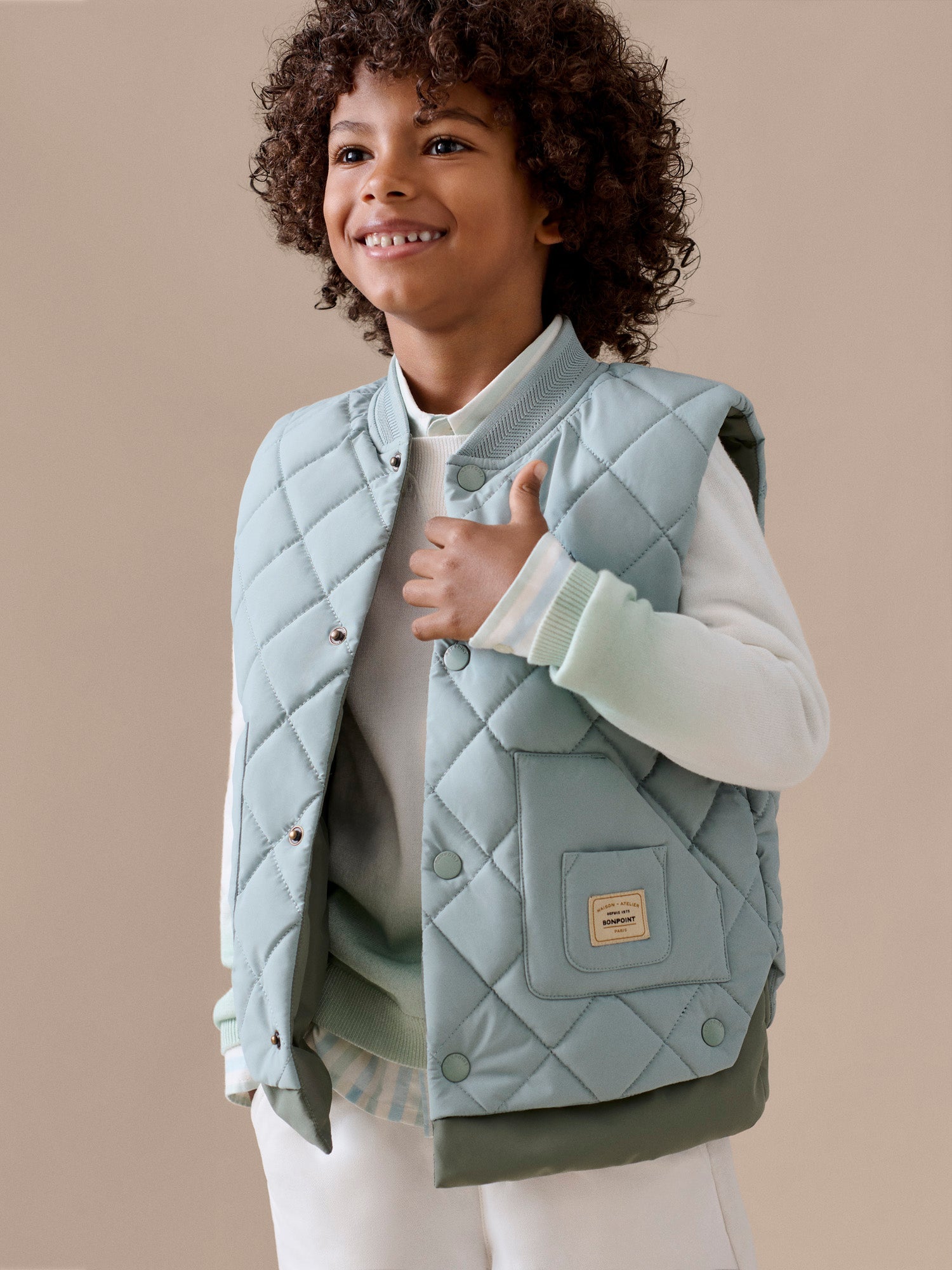 water-repellent quilted vest