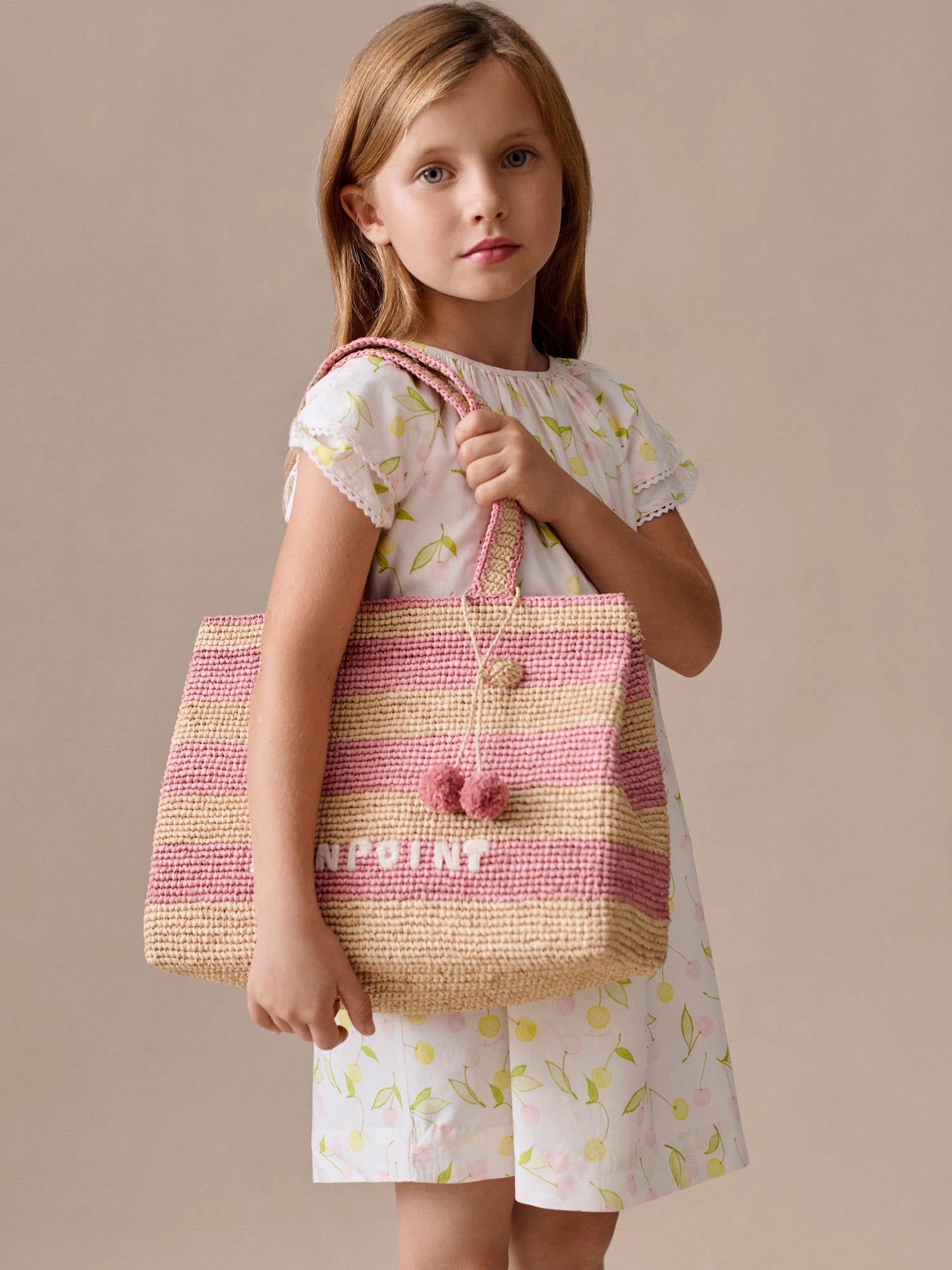 Smocked dress in organic cotton poplin