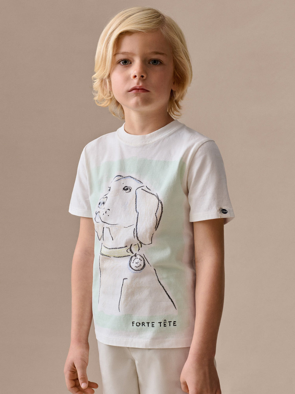 T-shirt imprimé « forte-tête » en coton biologique