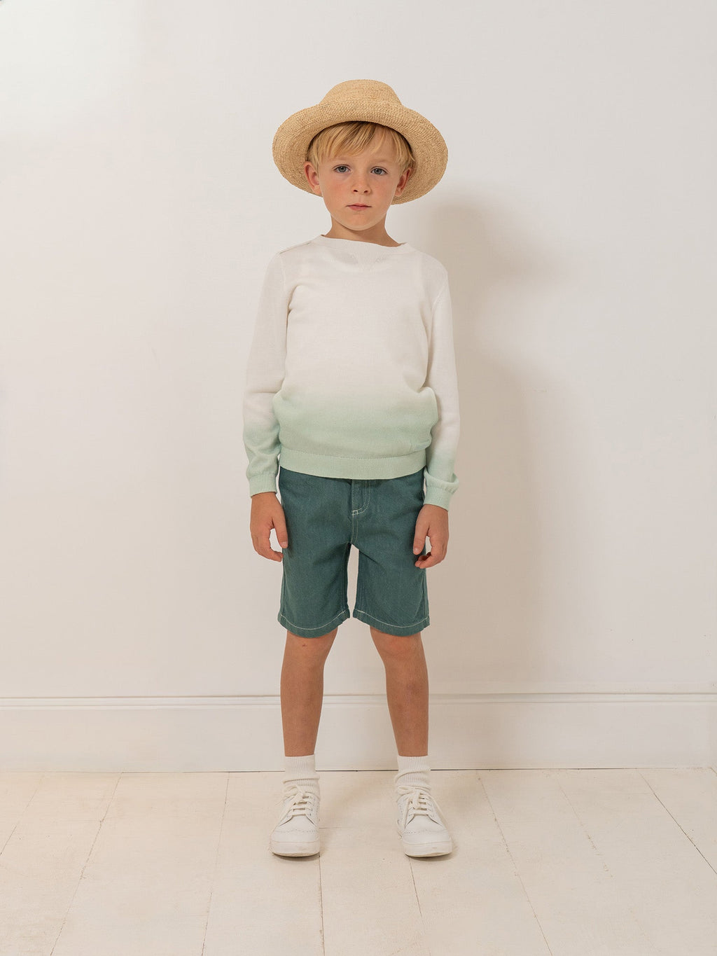 pull vert tie-dye en coton biologique