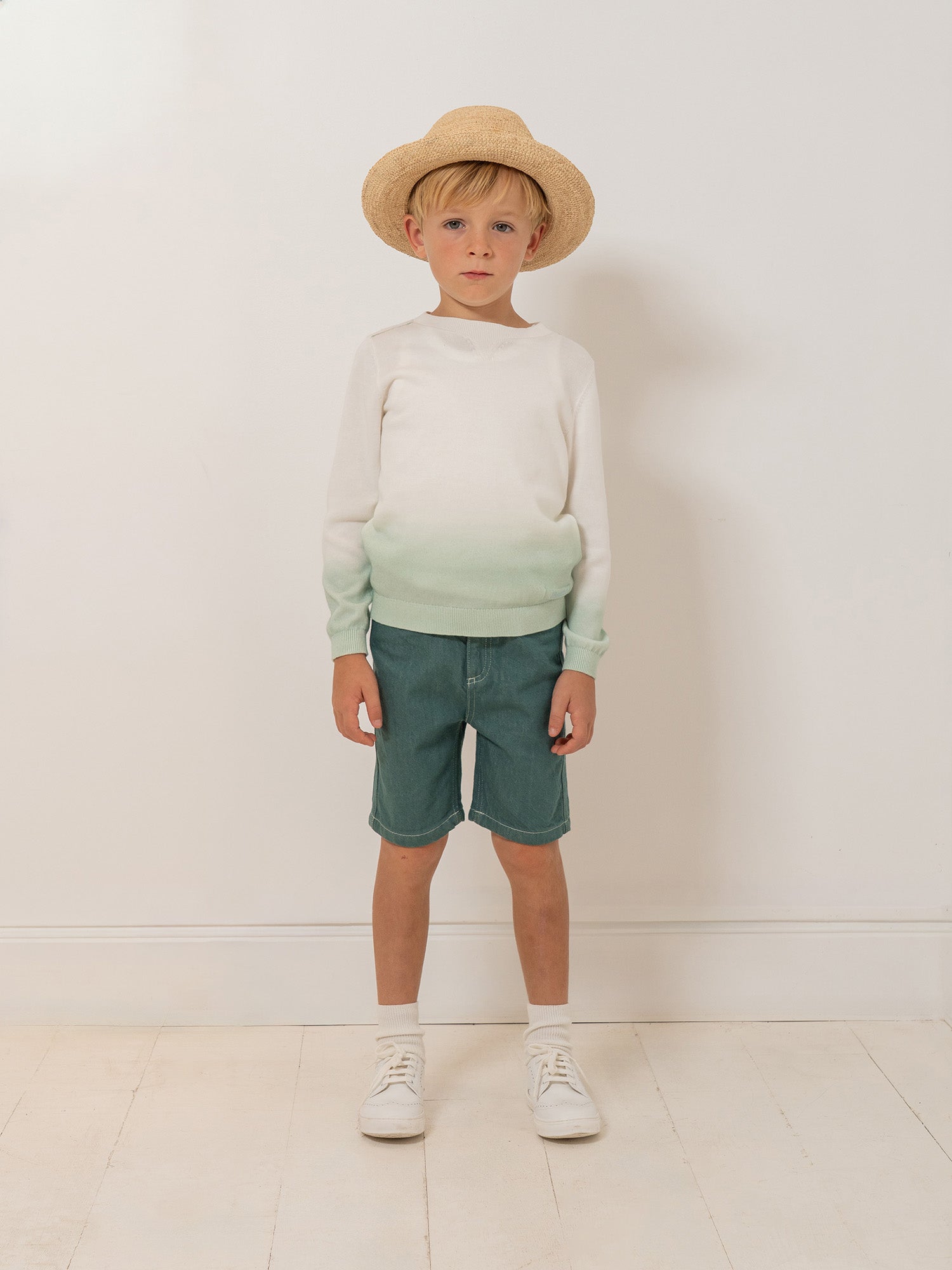 pull vert tie-dye en coton biologique
