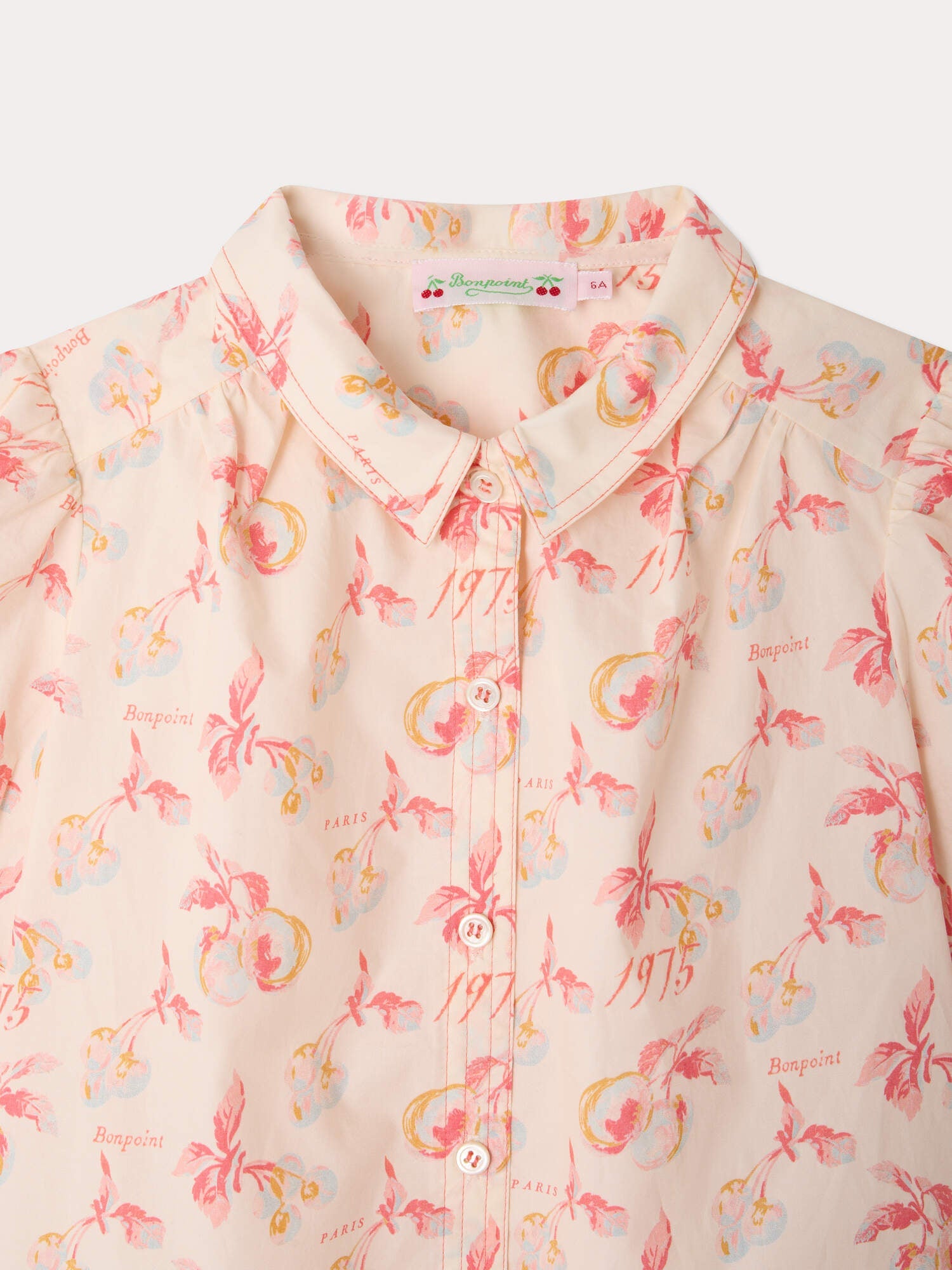 blouse with cherry print in organic cotton
