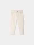 pantalon droit en jean avec motifs brodés en coton biologique