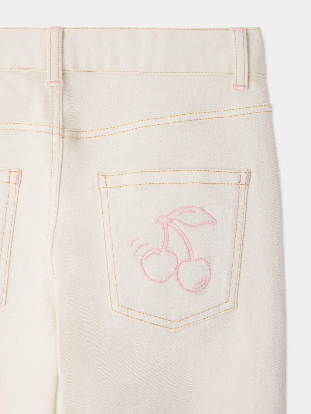 pantalon droit en jean avec motifs brodés en coton biologique