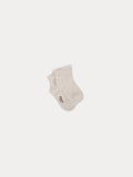 Chaussettes en coton à dentelle blanc cassé