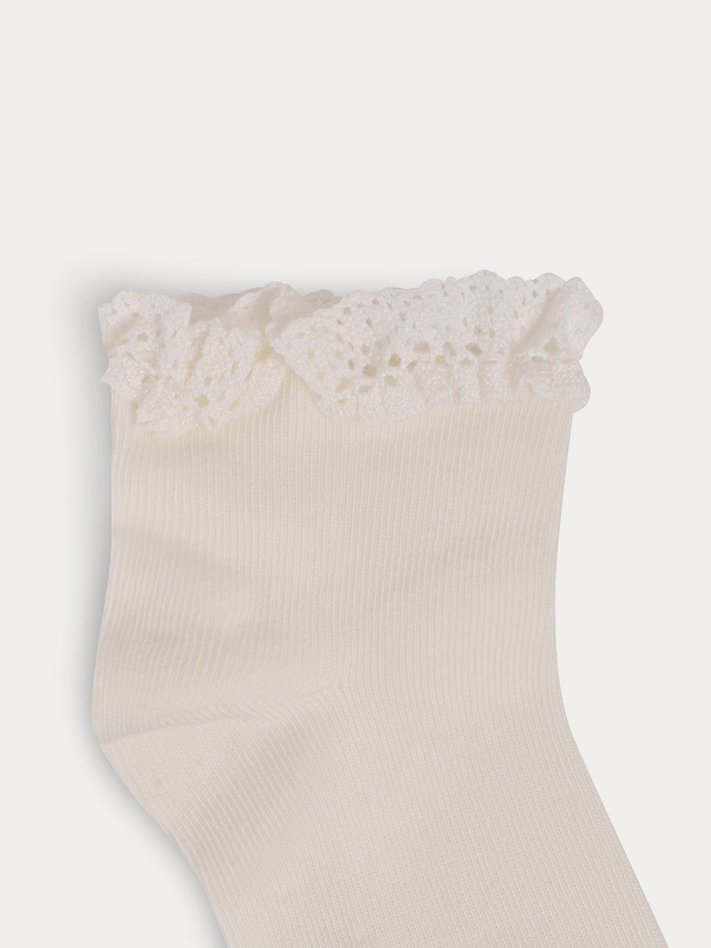 Chaussettes en coton à dentelle blanc cassé