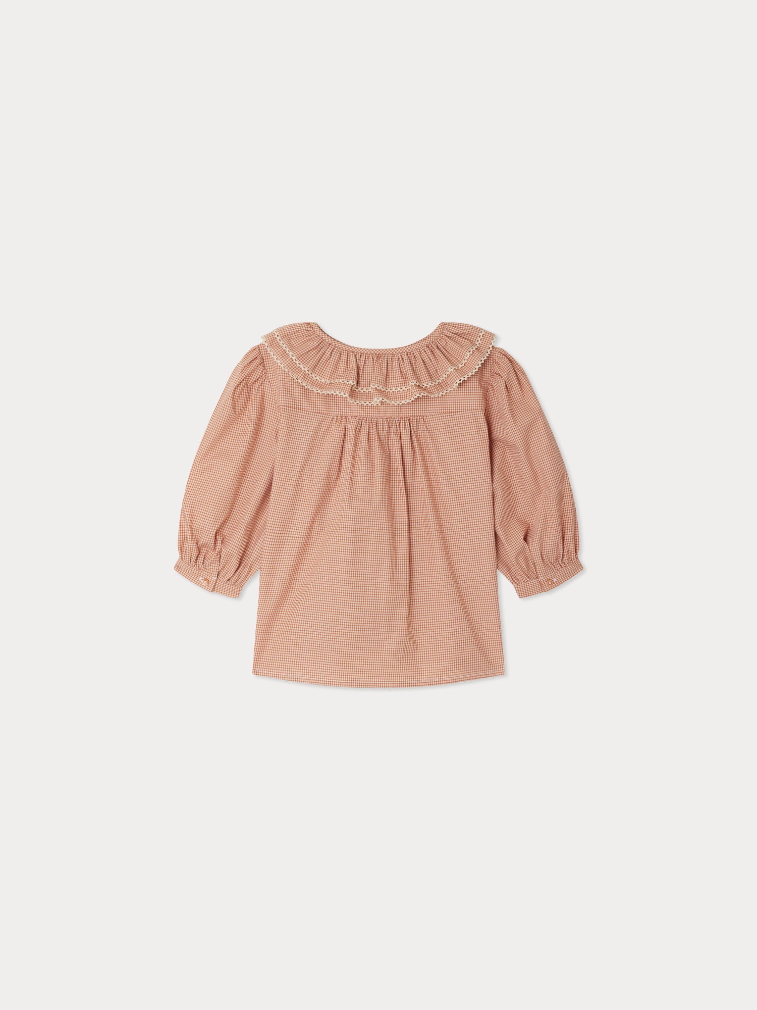 ruffled blouse with checks