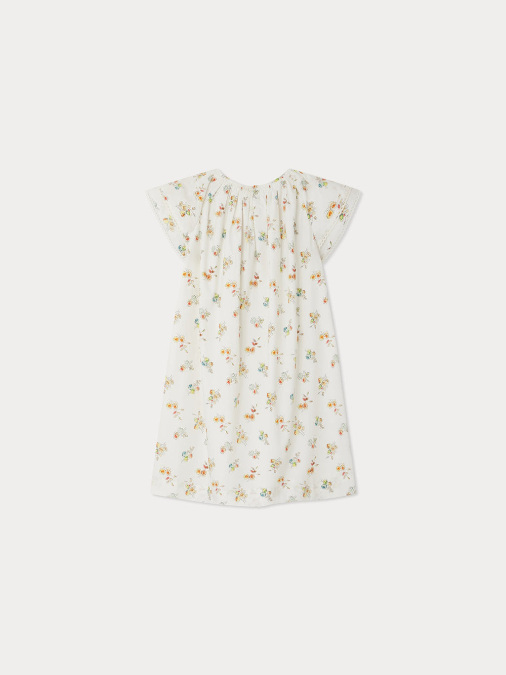 smocked dress with floral print