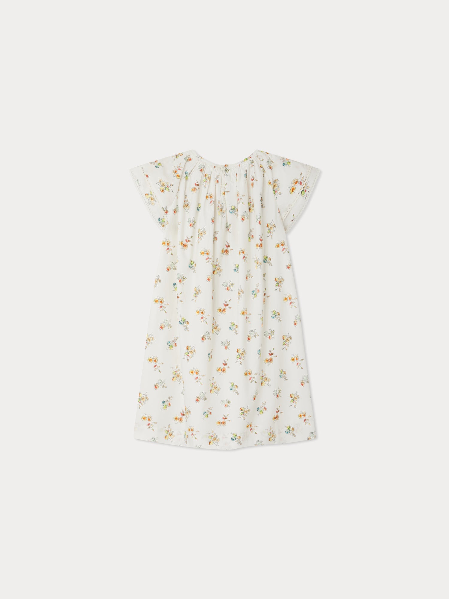smocked dress with floral print