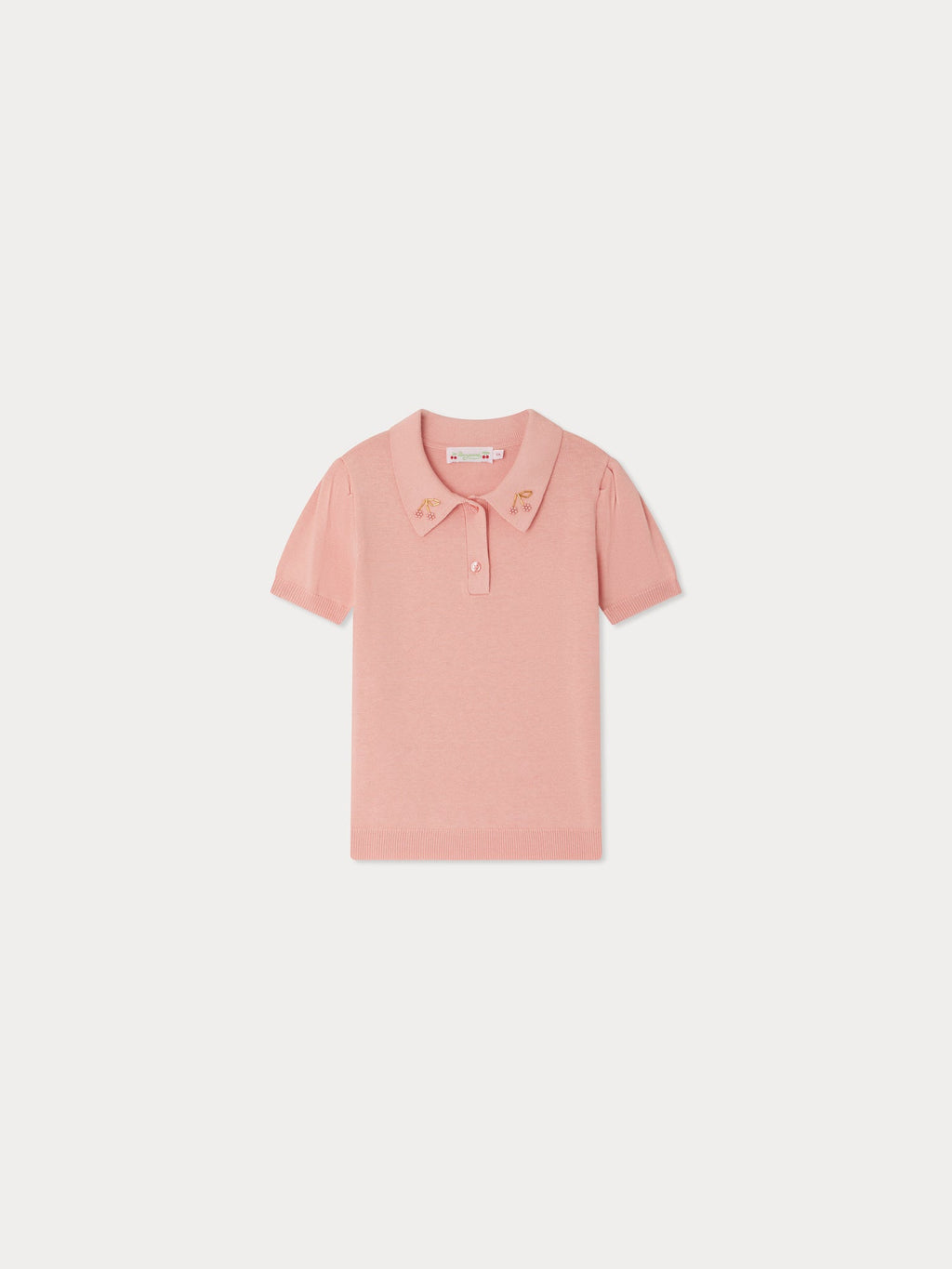 polo avec broderies cerises perlées