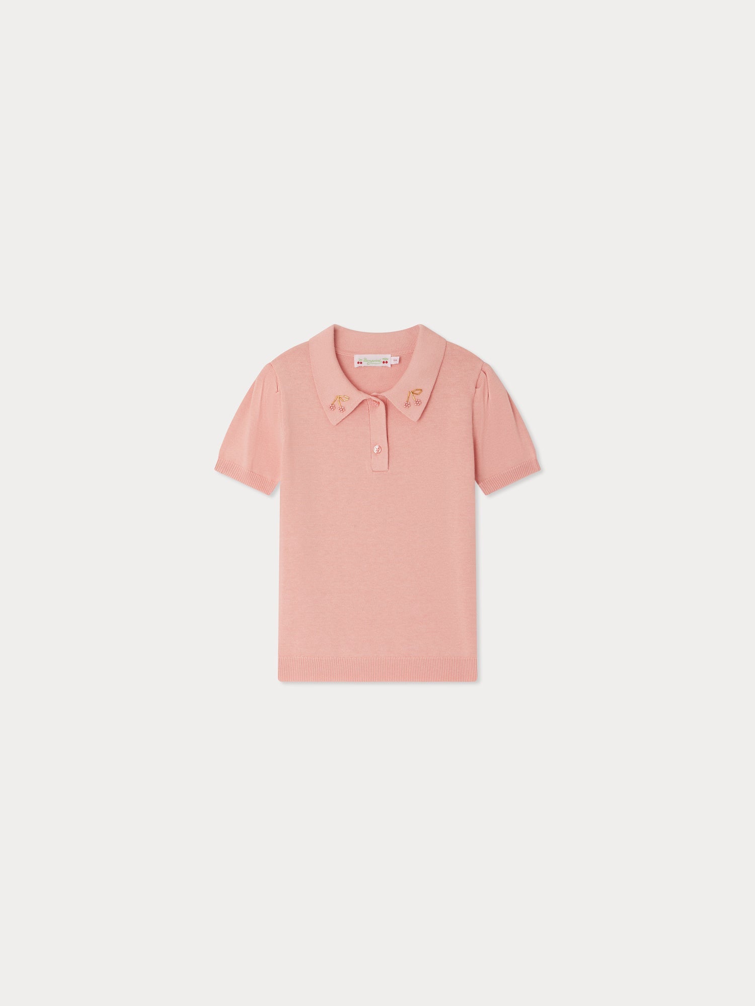 polo avec broderies cerises perlées