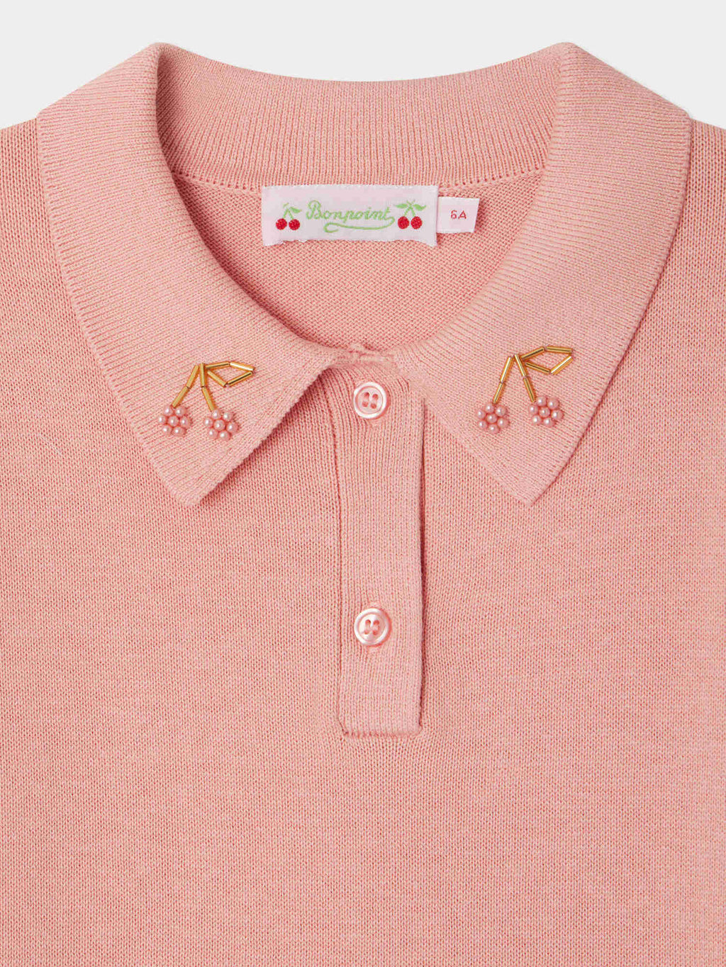 polo avec broderies cerises perlées