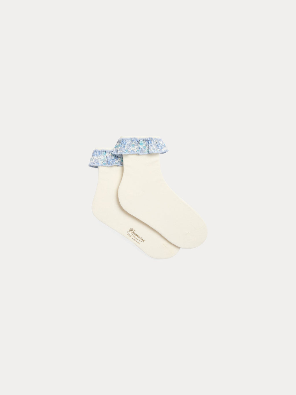 chaussettes à volants en tissu bleu