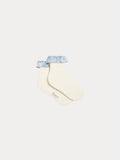 chaussettes à volants en tissu bleu