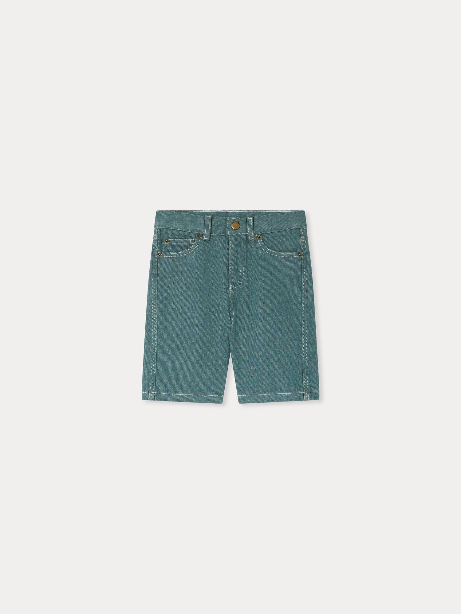 green Bermuda shorts in organic cotton