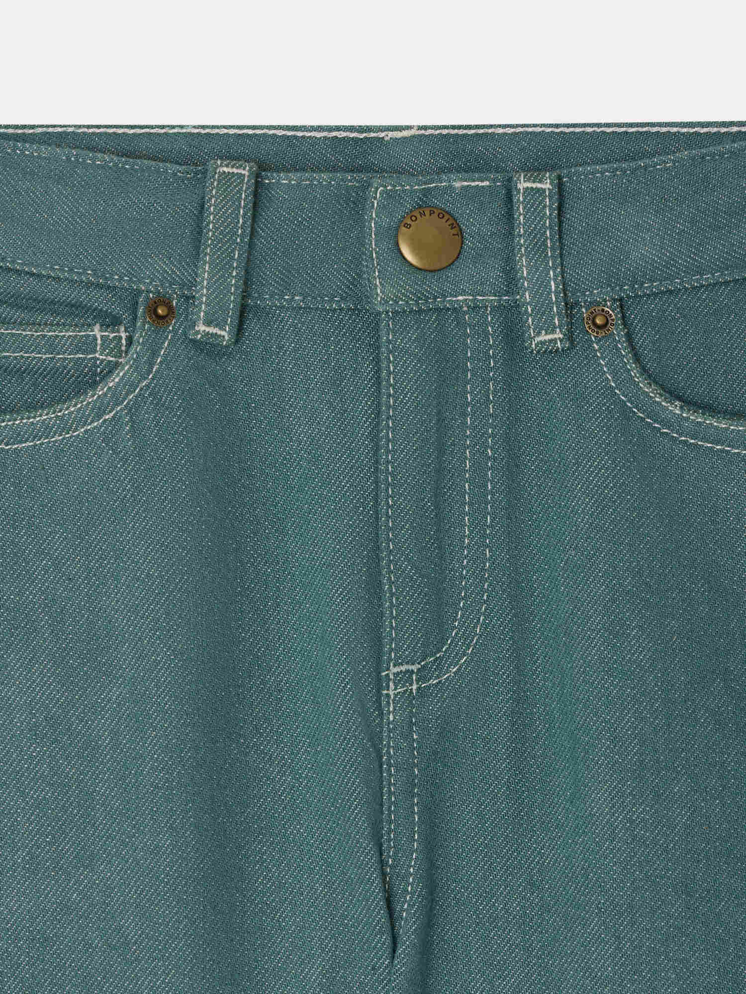 green Bermuda shorts in organic cotton