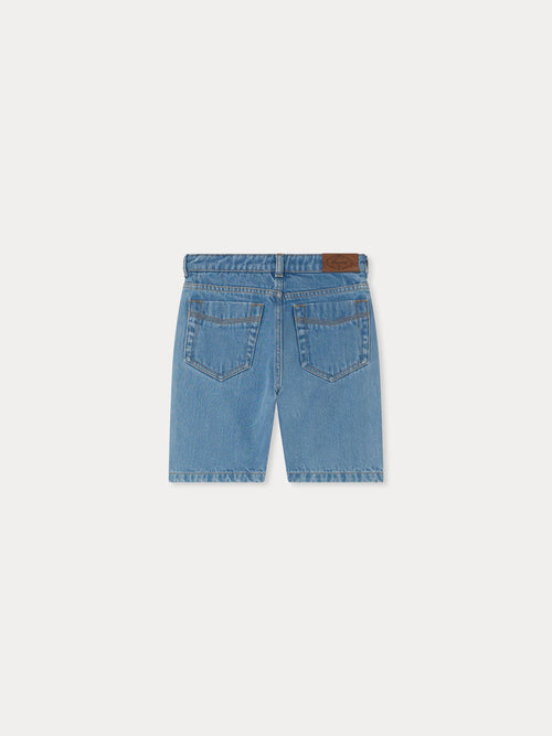 short bermuda bleu en coton biologique
