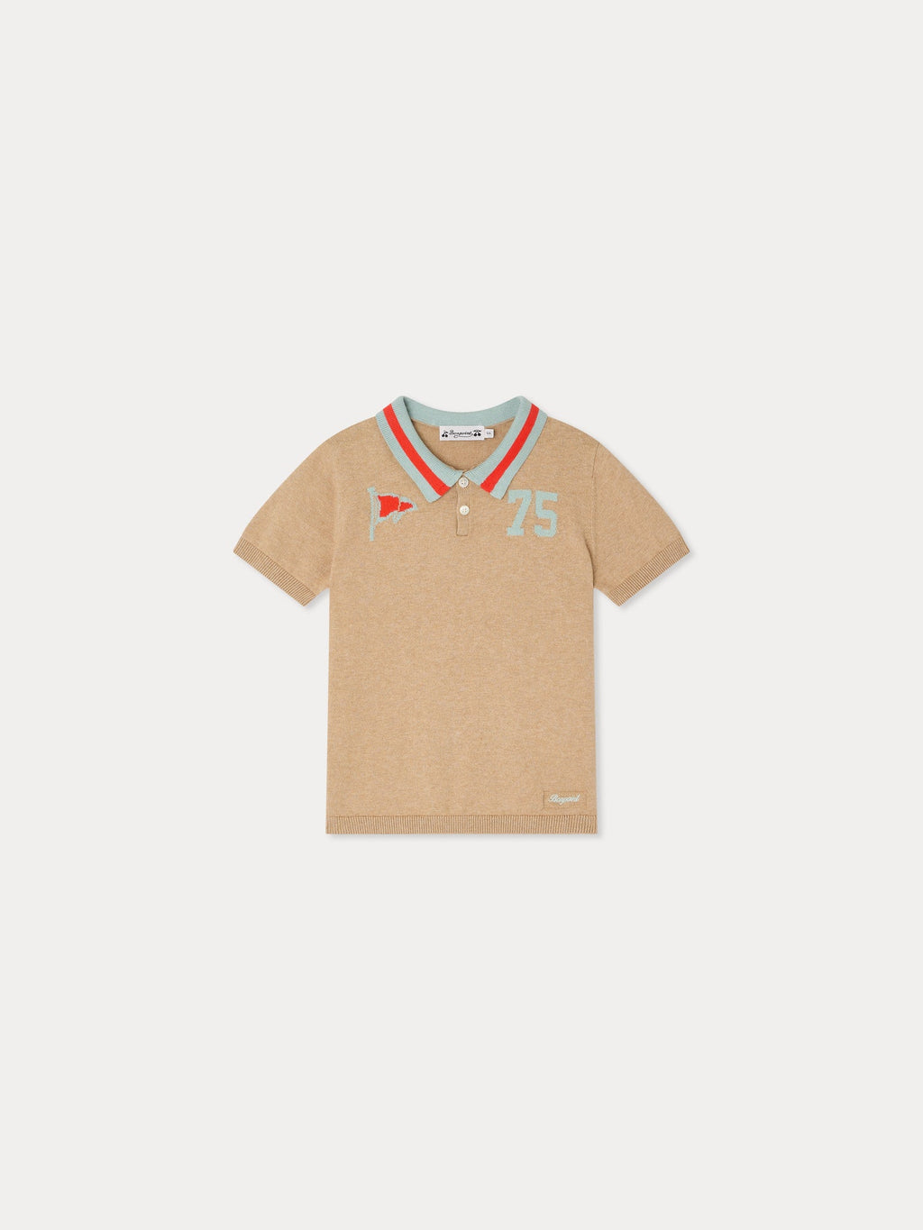 avec incrustation 75 drapeaux en beige chiné