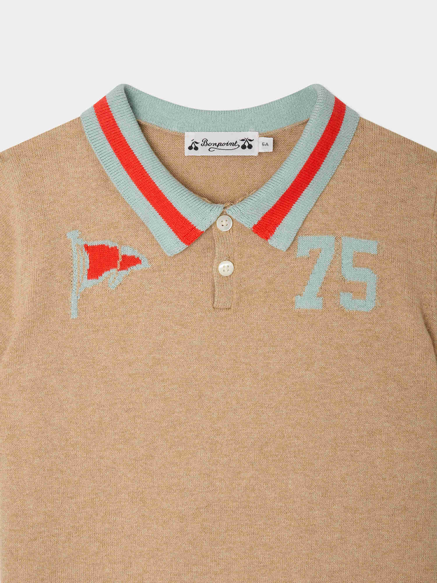 with inlay 75 flag in heather beige