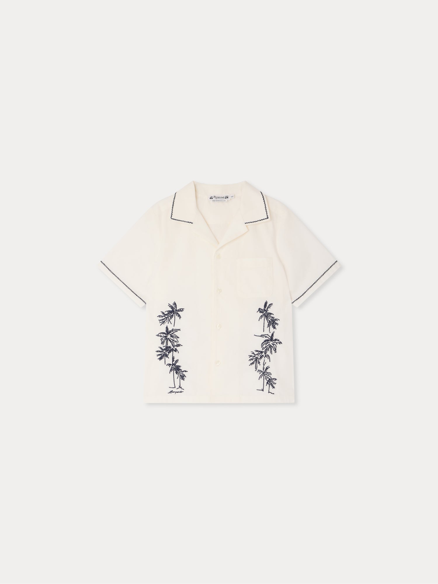shirt embroidered in organic cotton poplin