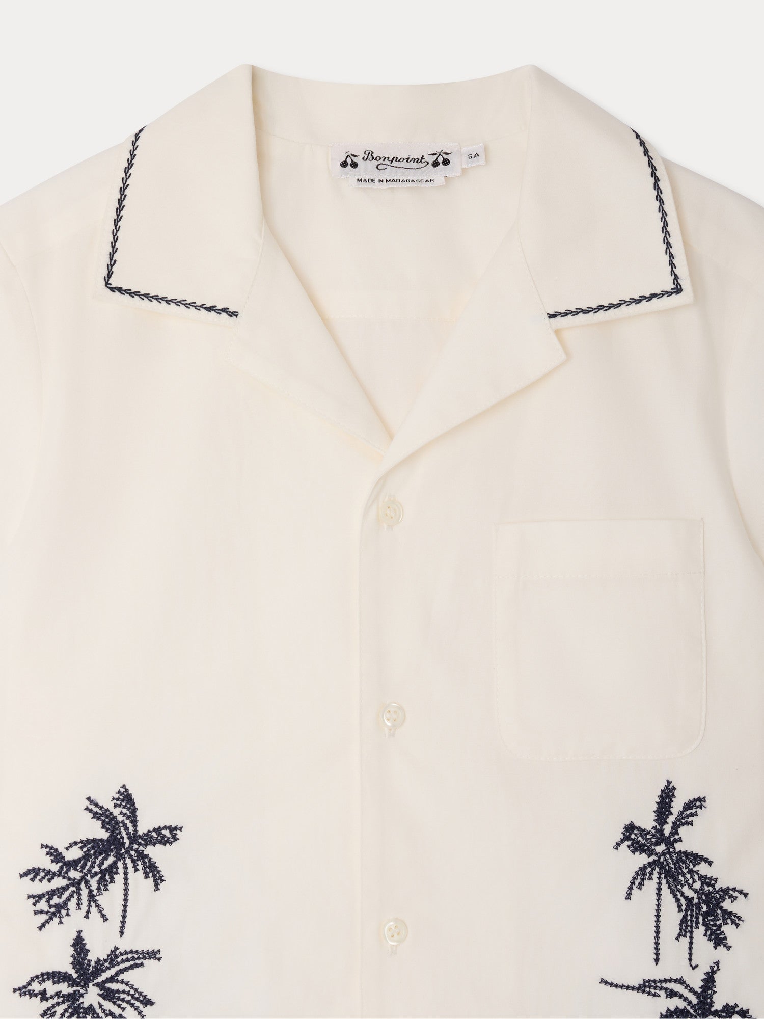 shirt embroidered in organic cotton poplin