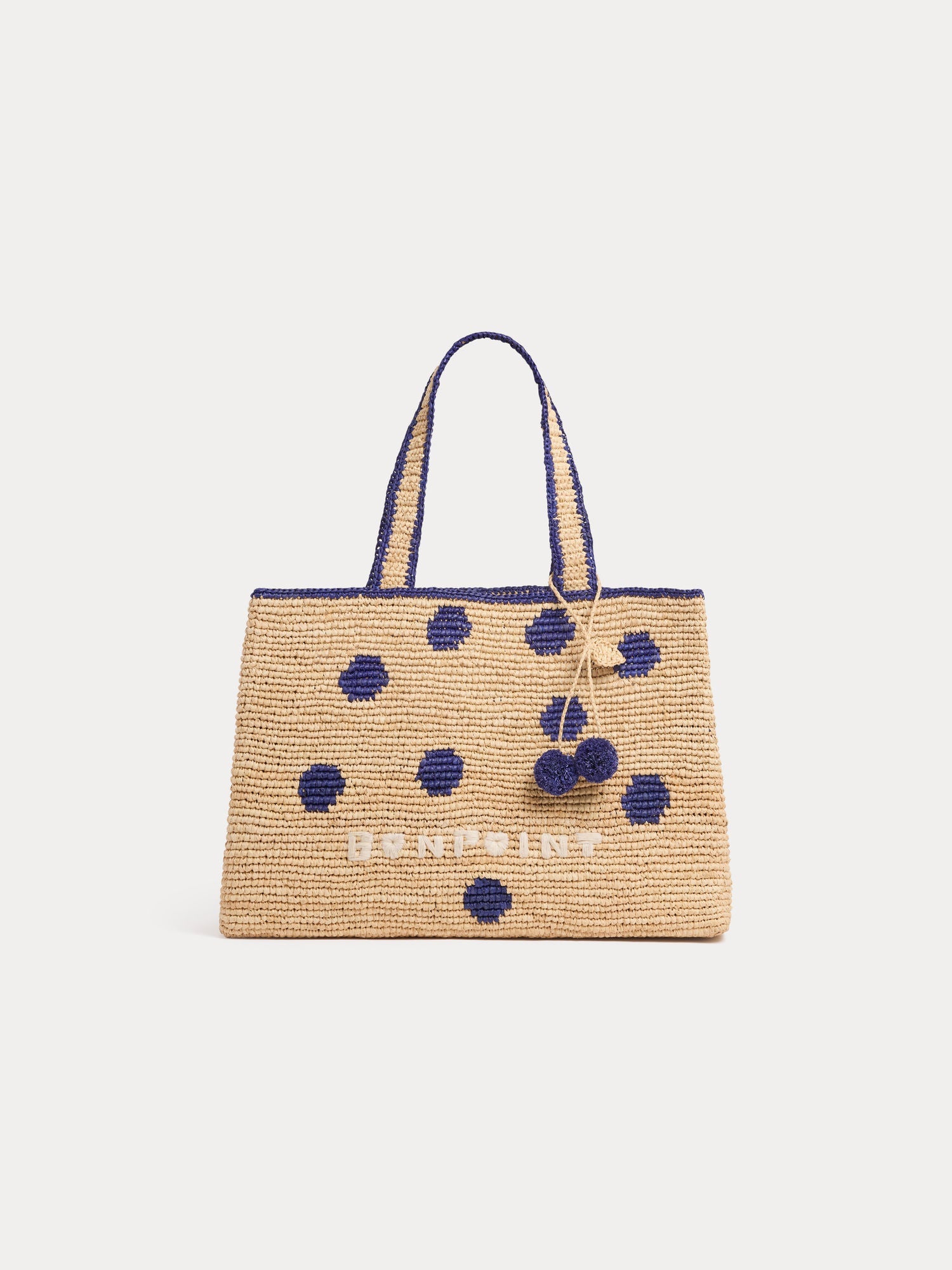 Handmade raf bag with polka dots