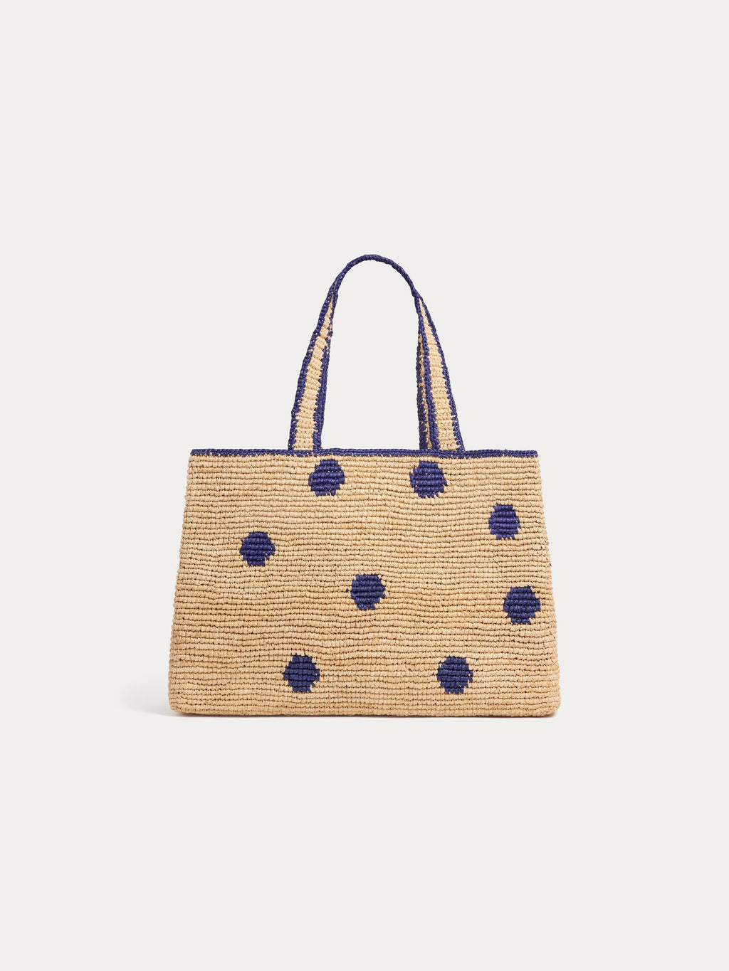 Sac en raphia fait main à pois