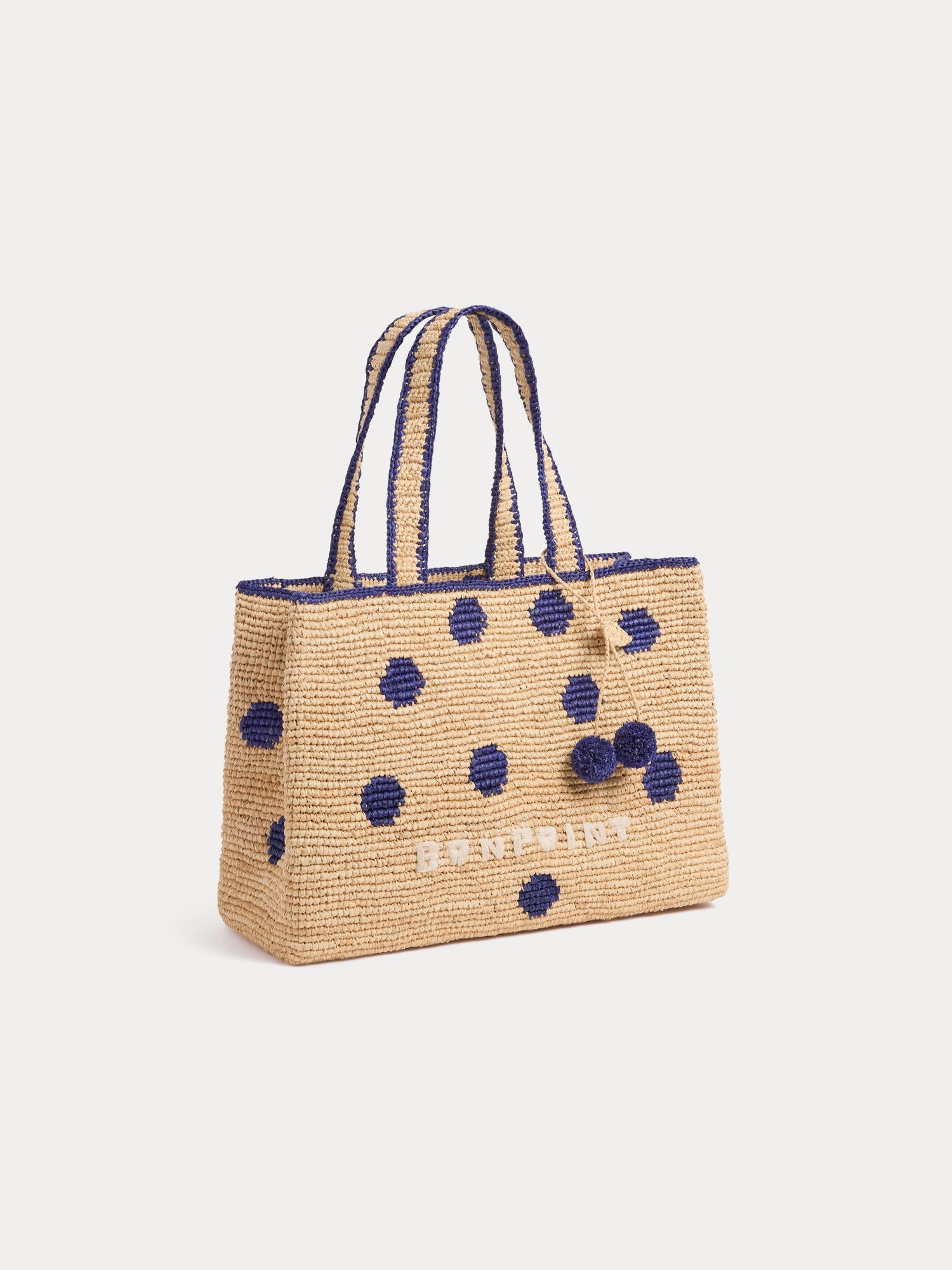 Handmade raf bag with polka dots