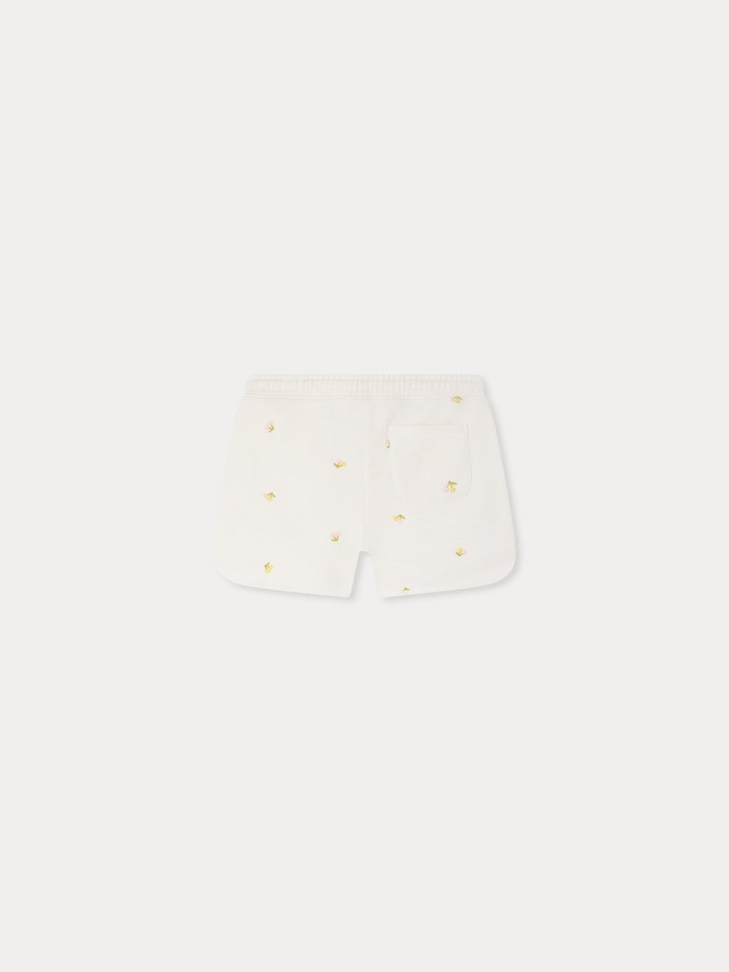 Short en molleton brodé de cerises en coton biologique