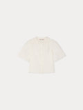 blouse en coton biologique avec col Claudine et broderie anglaise