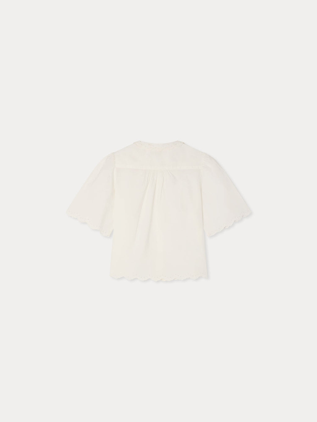 blouse en coton biologique avec col Claudine et broderie anglaise
