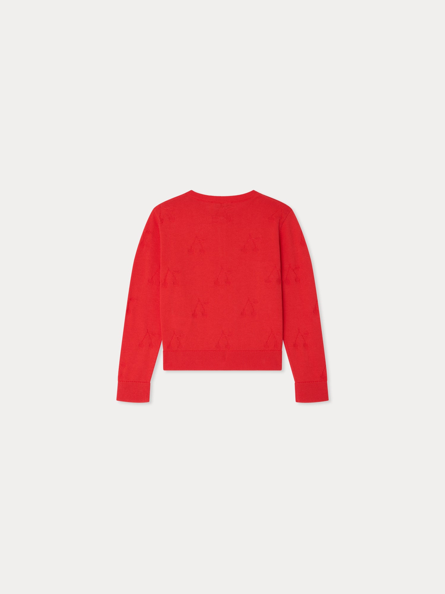 cardigan with a fancy cherry knit in organic cotton
