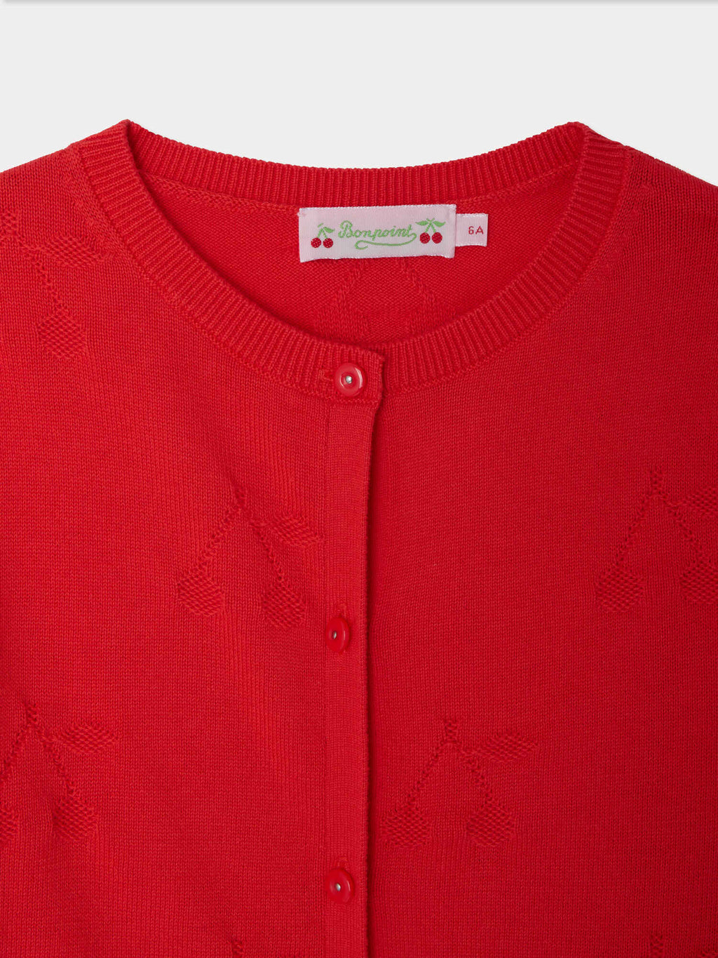 cardigan en coton biologique avec une jolie maille cerise