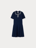 pleated dress in organic cotton
