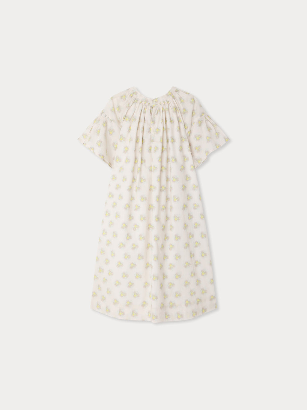 smocked dress in organic cotton