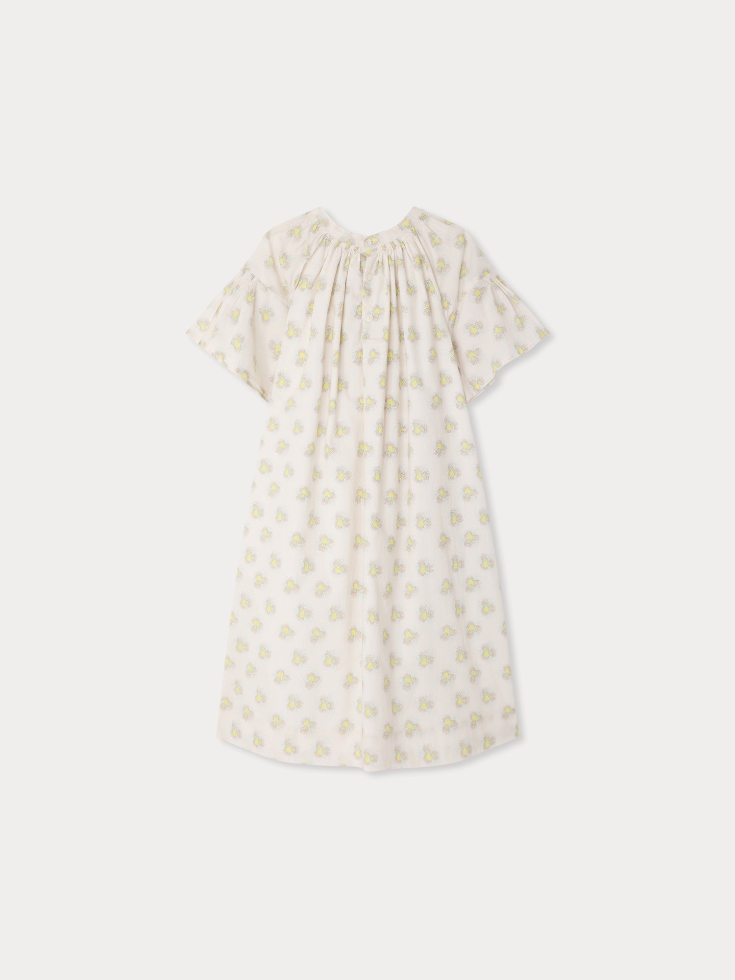 smocked dress in organic cotton