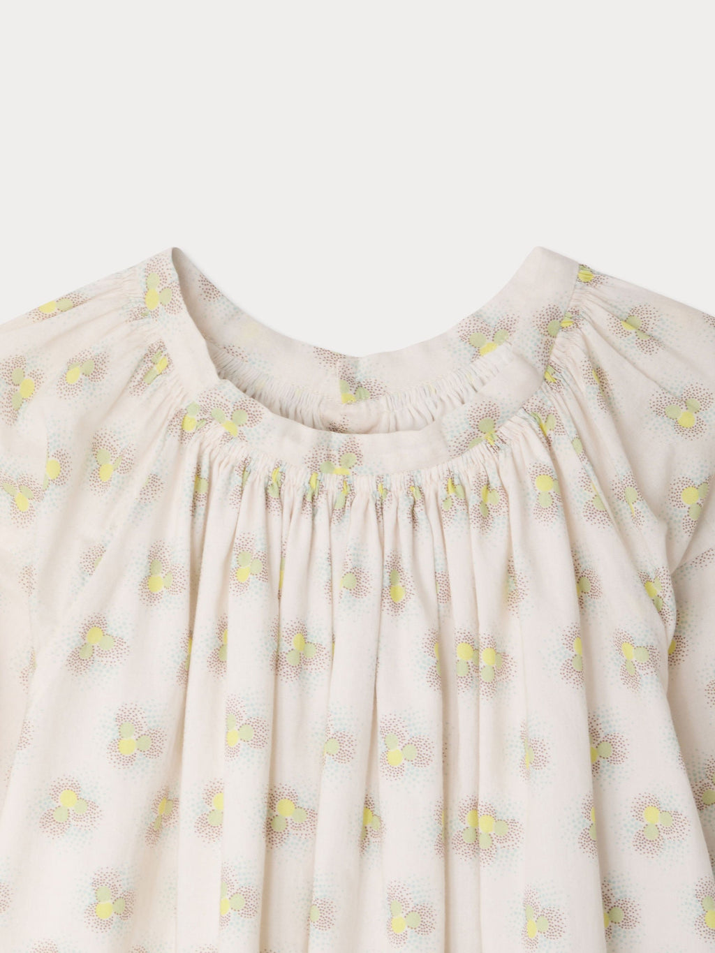 smocked dress in organic cotton