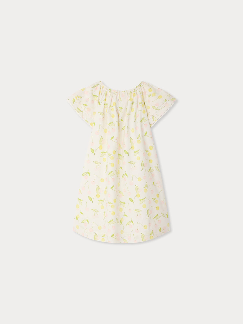 Smocked dress in organic cotton poplin