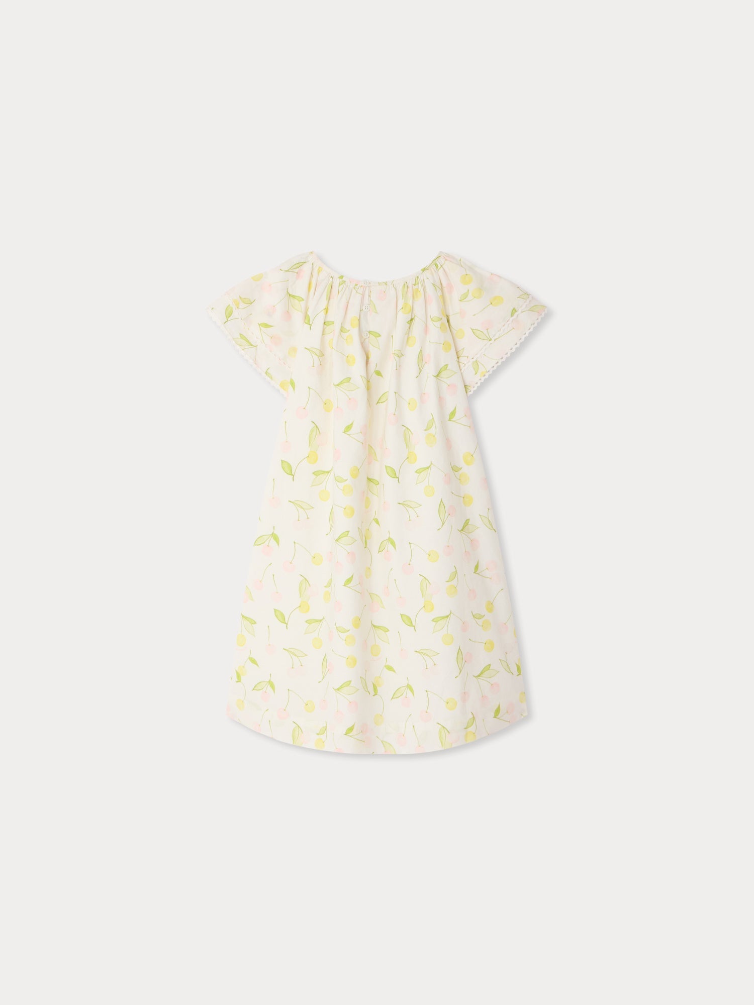 Smocked dress in organic cotton poplin