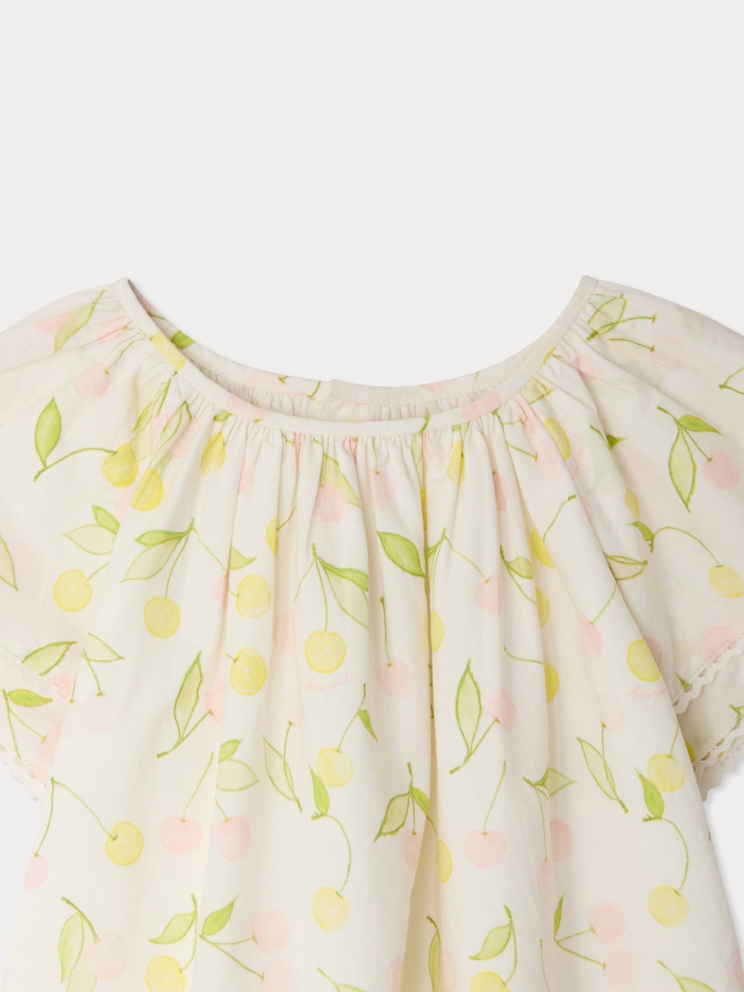 Smocked dress in organic cotton poplin