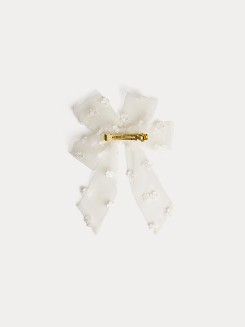 barrette in embroidered tulle