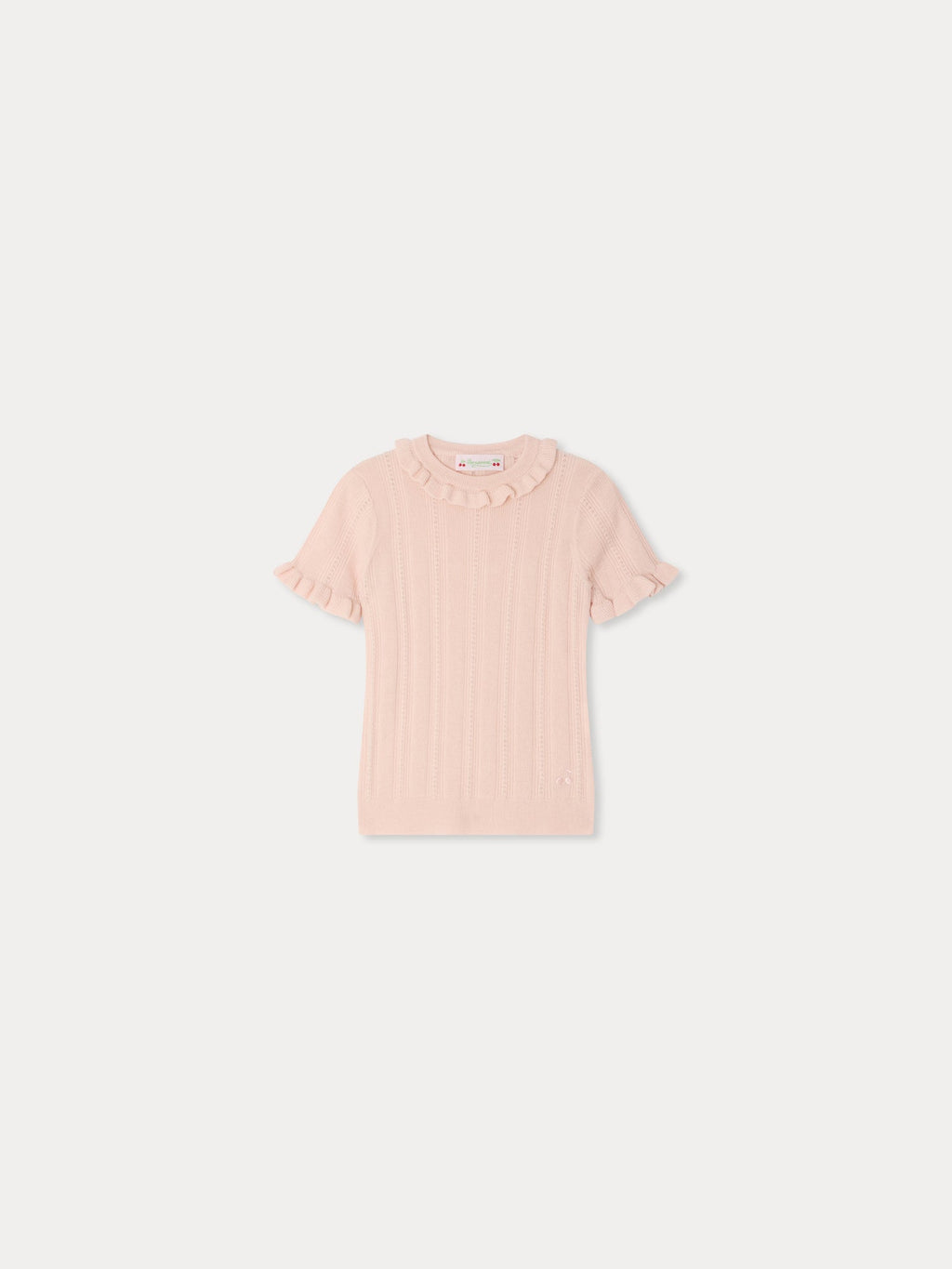 pull à volants en laine et soie