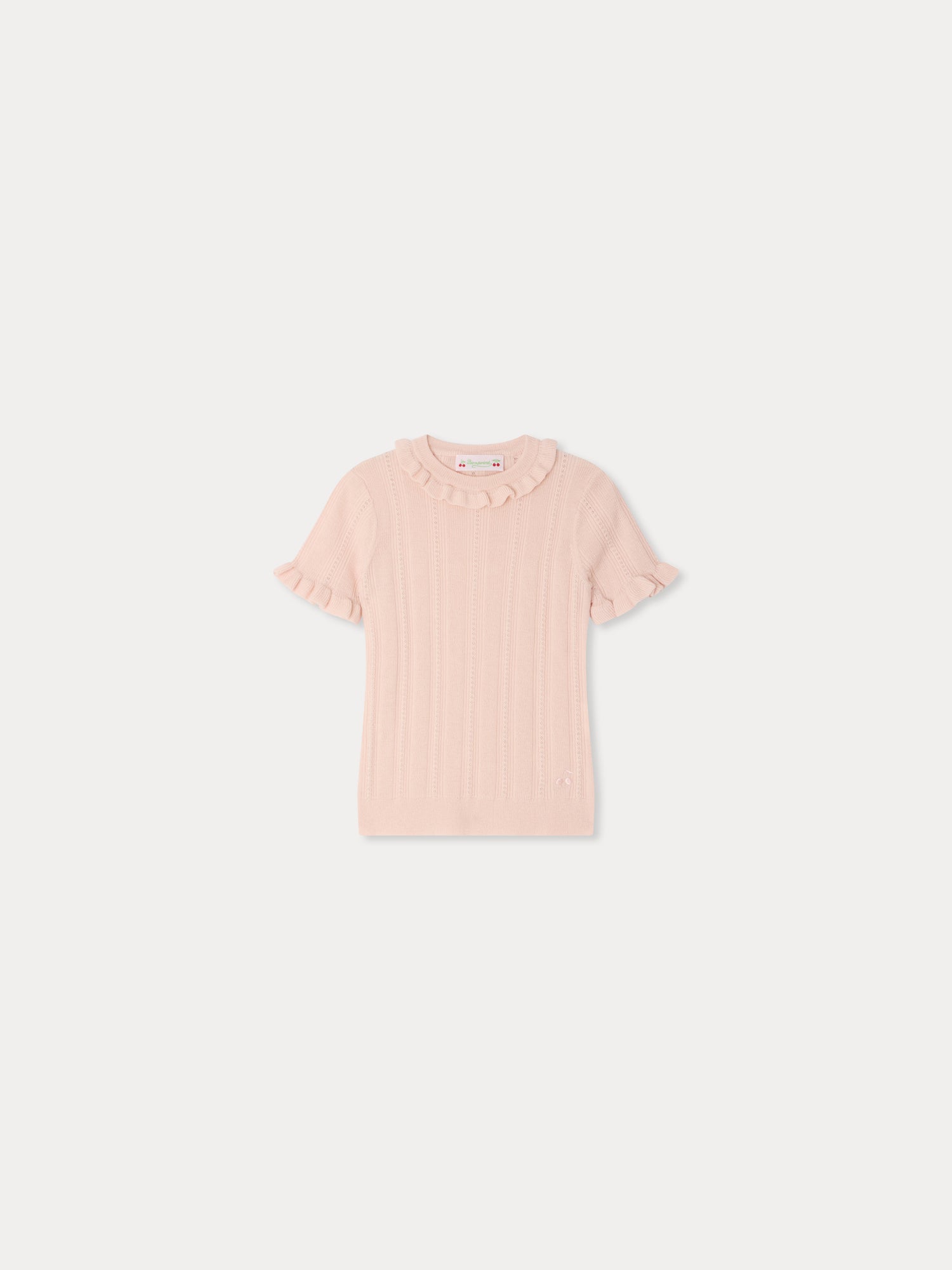 pull à volants en laine et soie