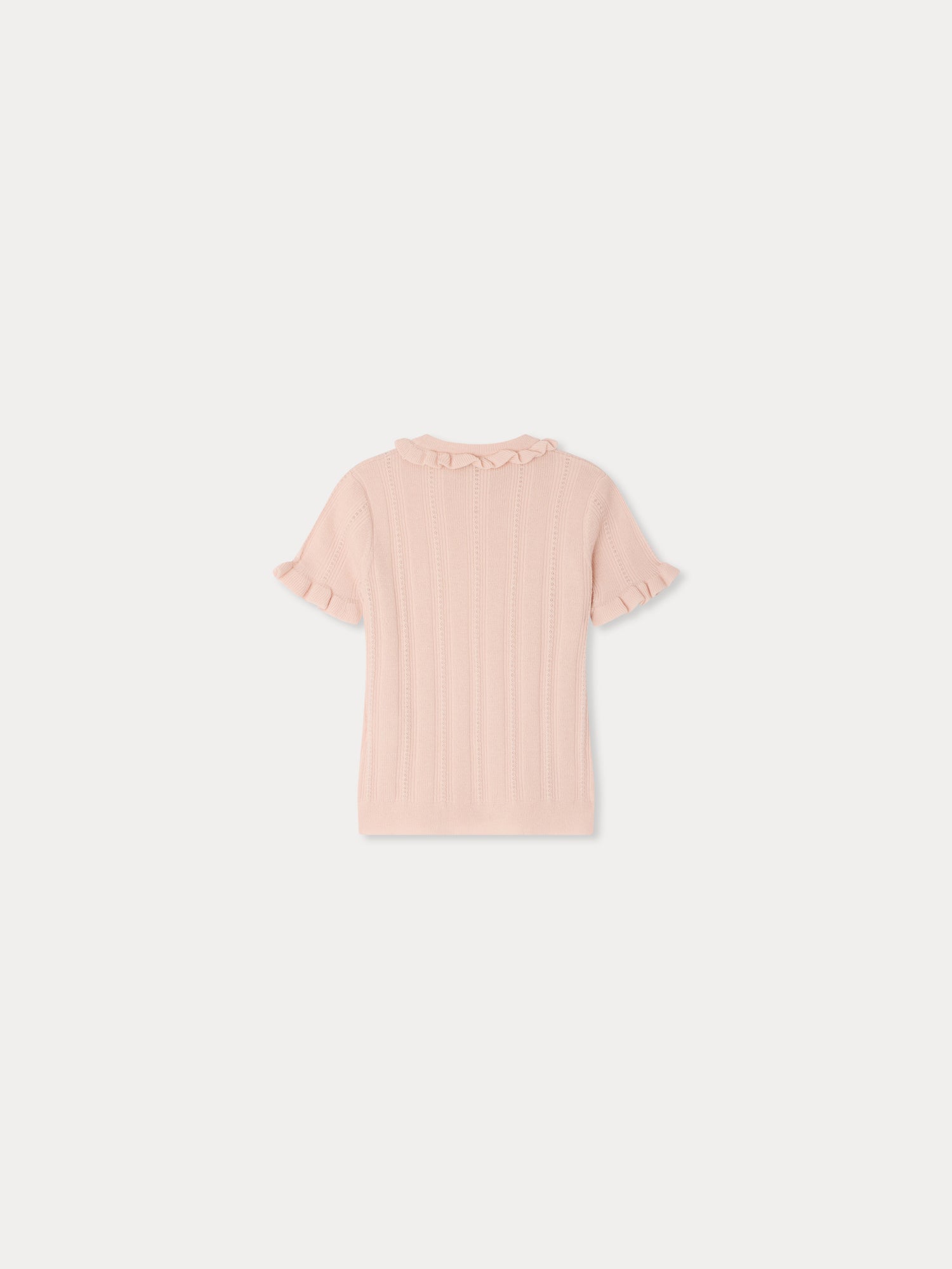 pull à volants en laine et soie