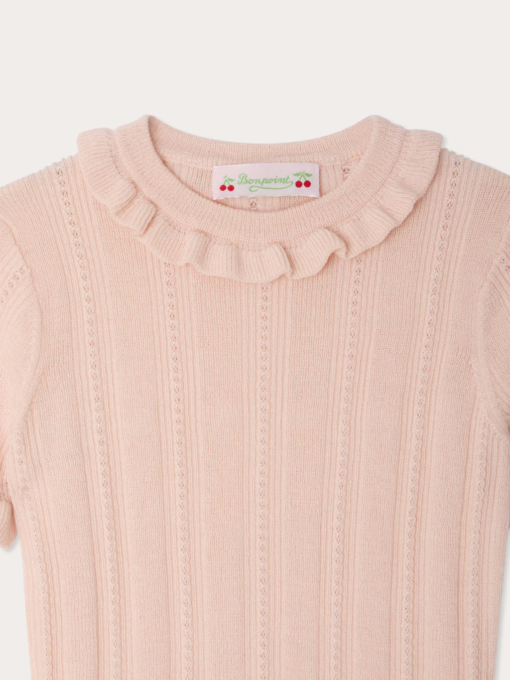 pull à volants en laine et soie