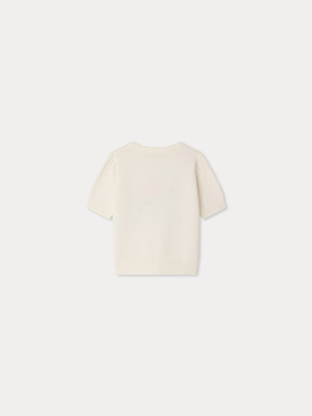 pull jacquard à fleurs brodées main en coton bio et cachemire