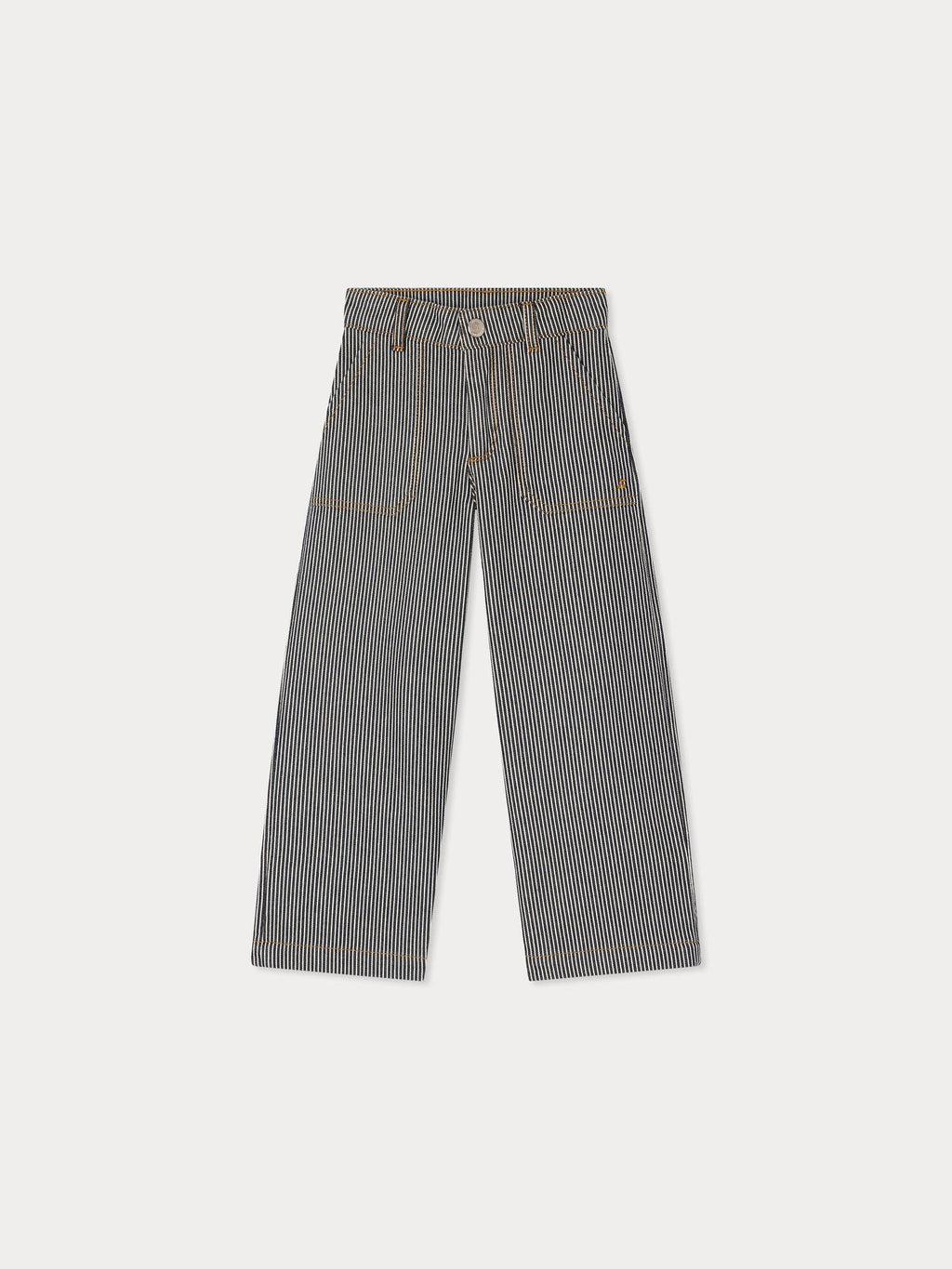 pantalon en jean rayé en coton biologique