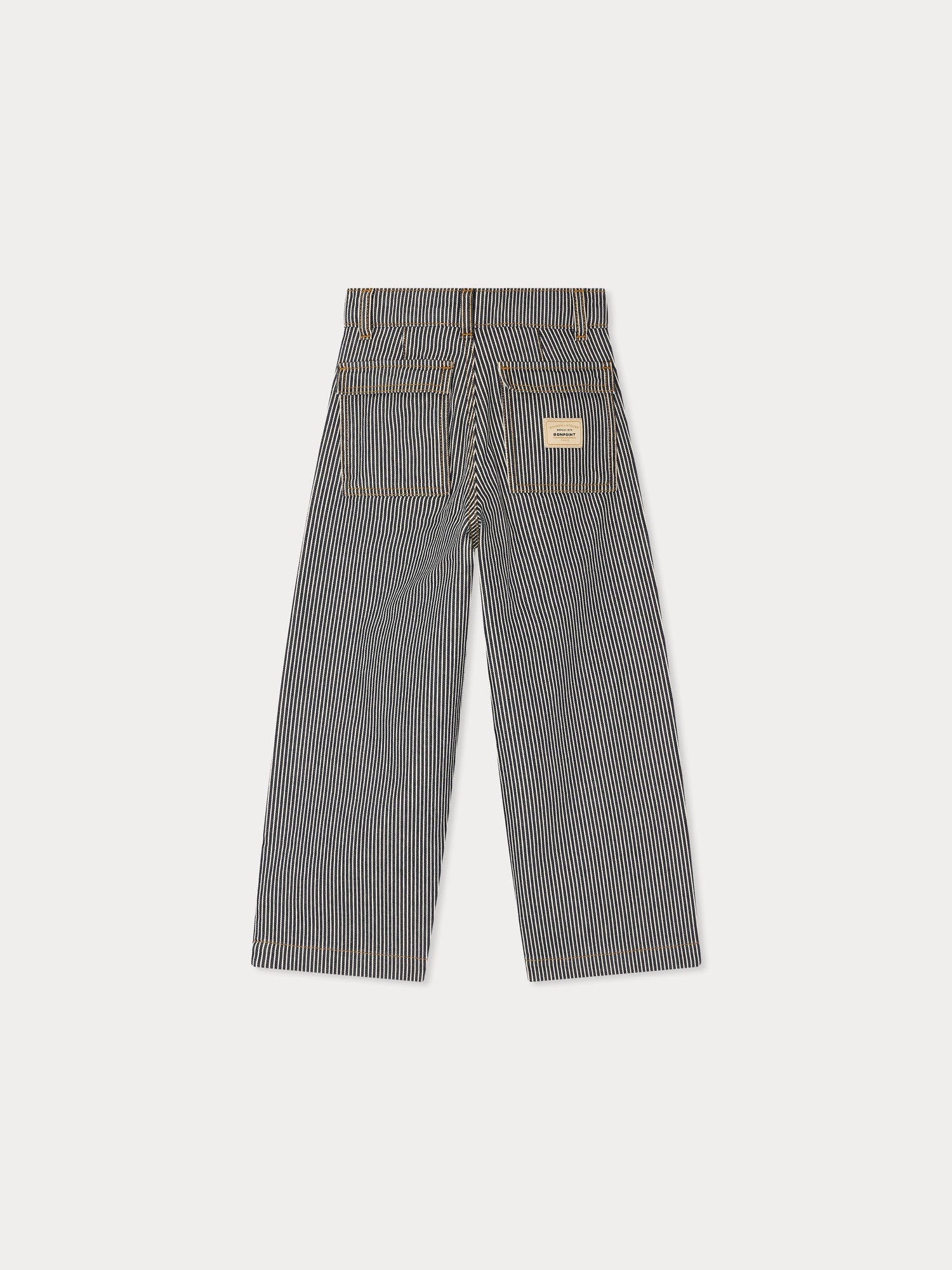 pantalon en jean rayé en coton biologique
