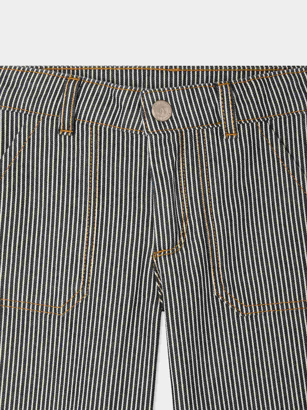 pantalon en jean rayé en coton biologique
