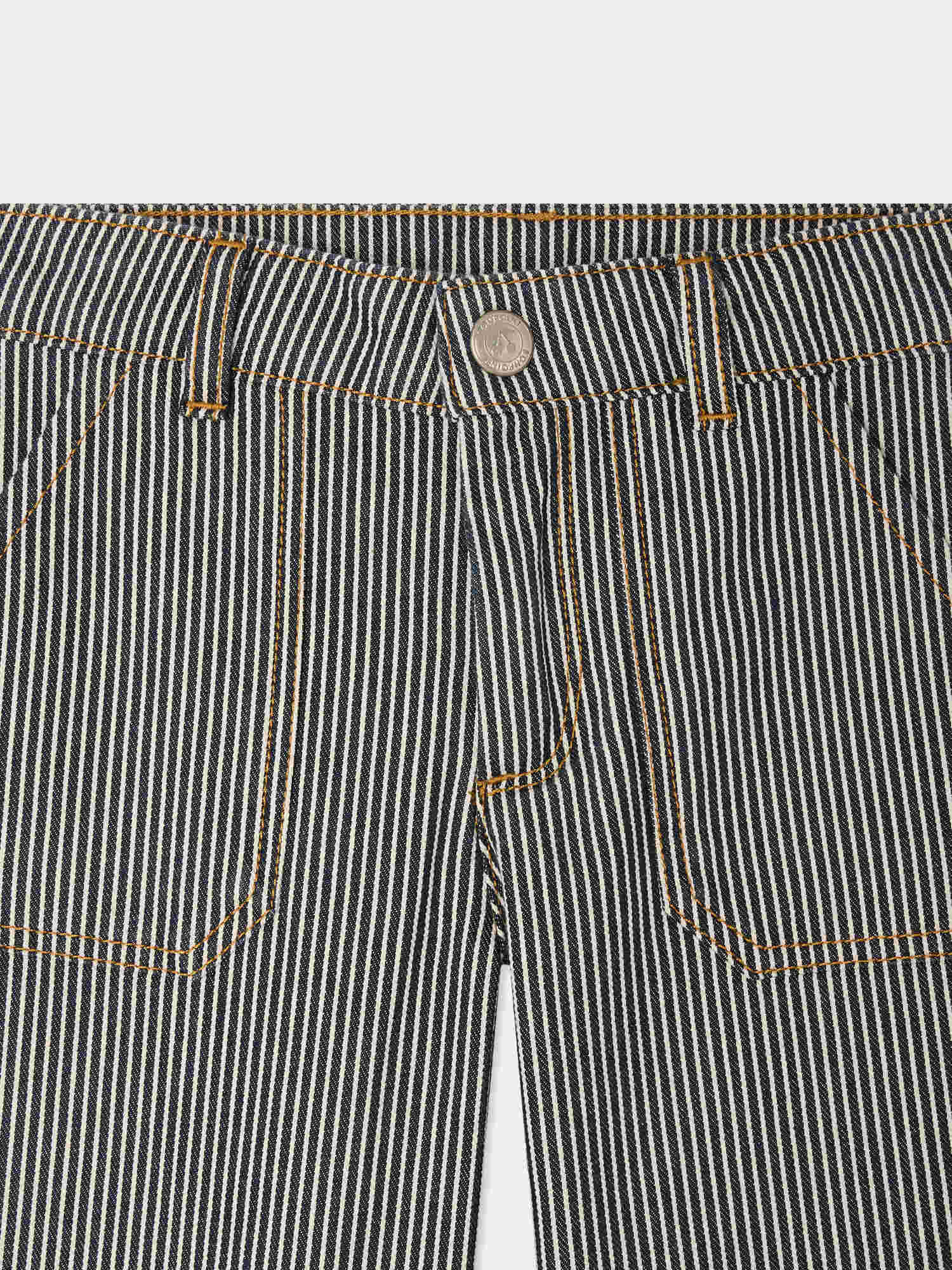 pantalon en jean rayé en coton biologique